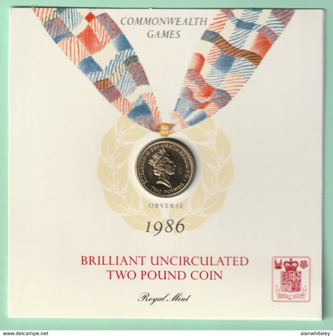 GREAT BRITAIN 1986 GBP2.00 Commonwealth Games: Single Coin (in Pack) BRILLIANT UNCIRCULATED - 2 Pounds