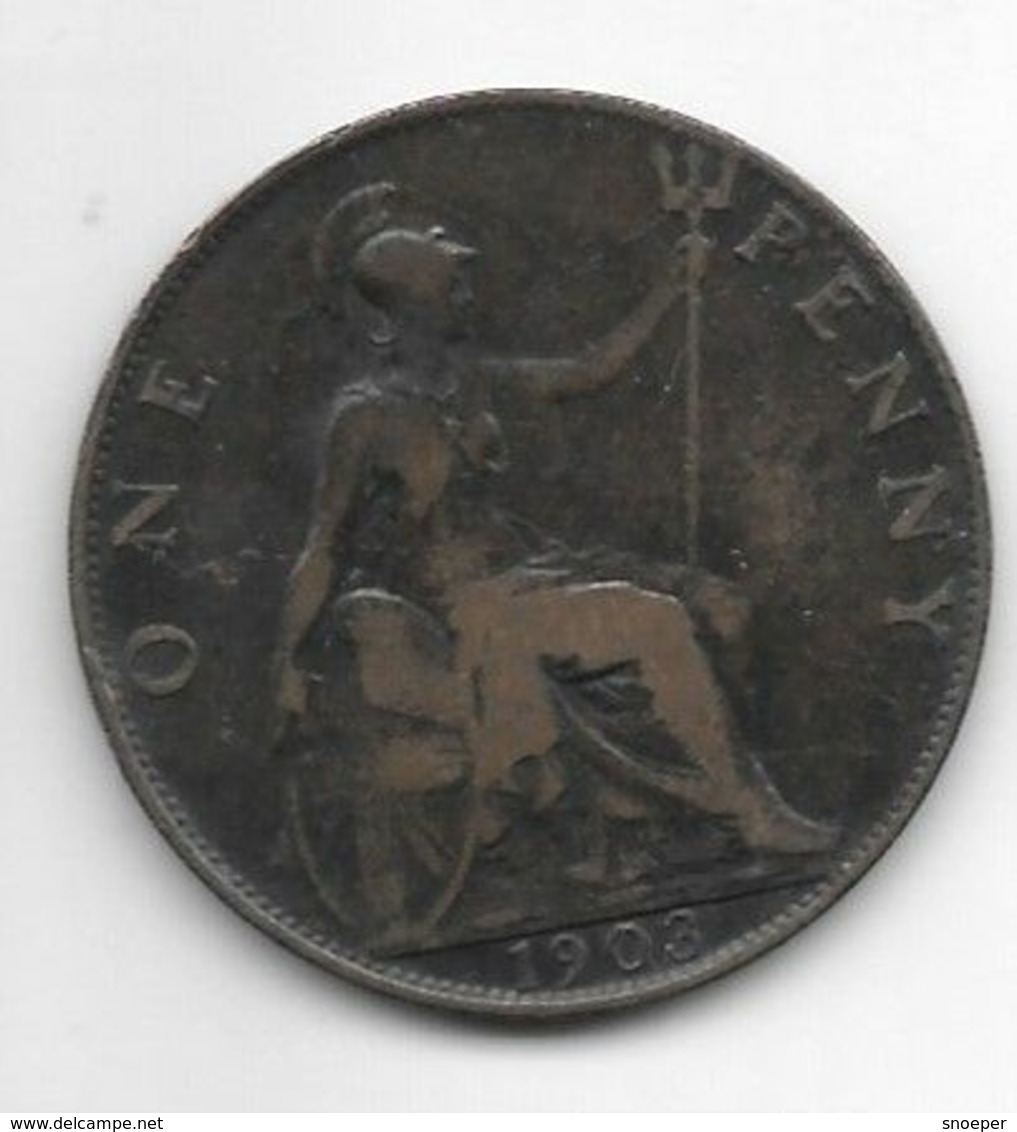 Great Britain 1 Penny 1903  Km 794.2   Fr+ - D. 1 Penny