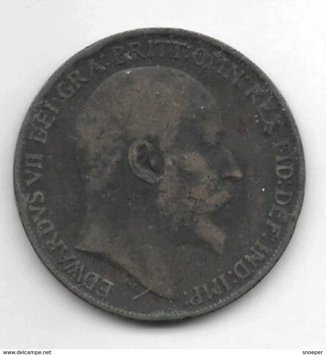 *great Britain 1 Penny 1909  Km 794.2   Fr+ - D. 1 Penny