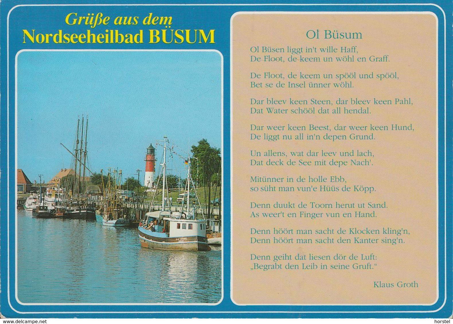 D-25761 Büsum - Hafen Mit Leuchtturm - Gedicht Von Klaus Groth - Büsum