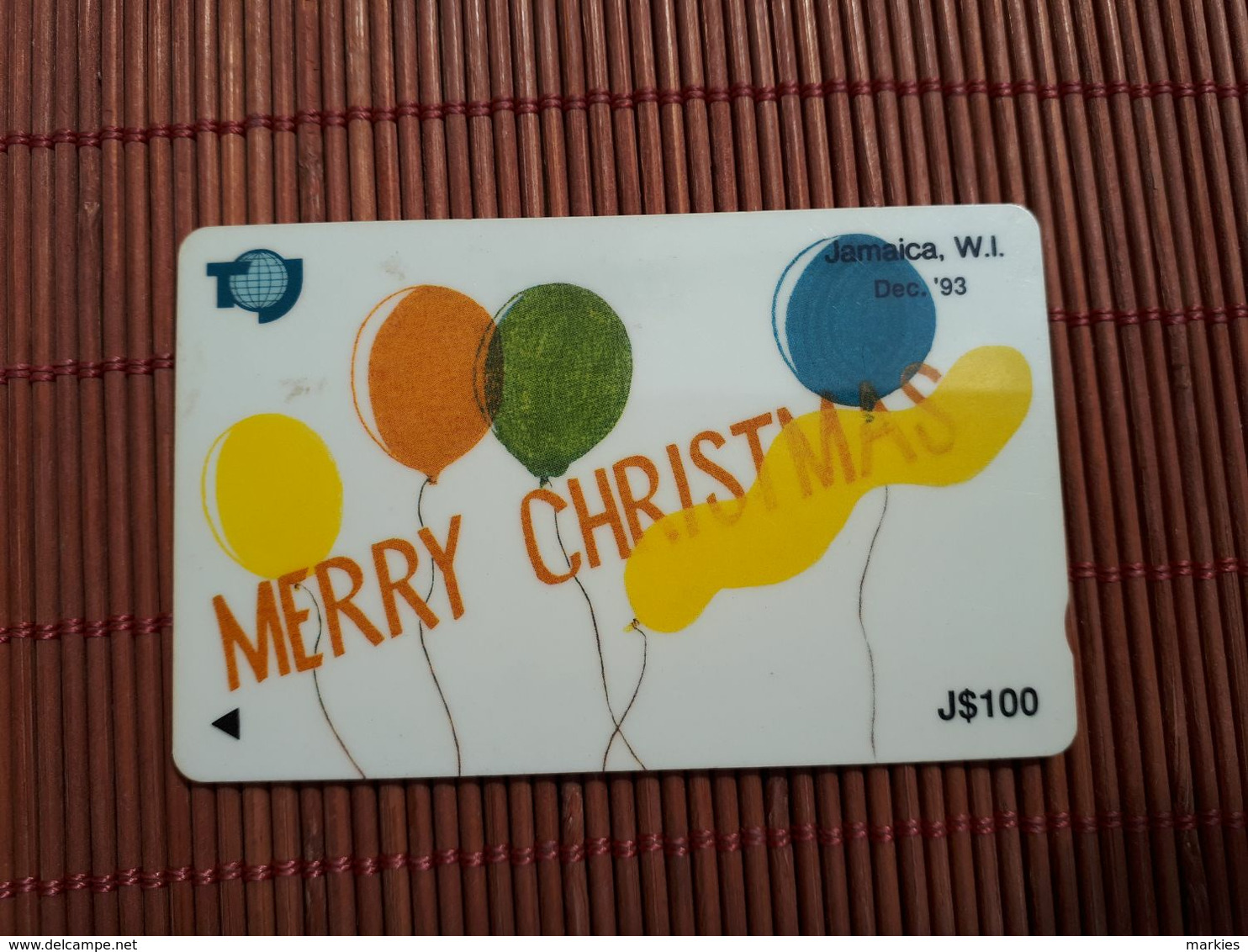 Jamaica Phonecard Merry Christmas  100 $ Control Number 16 JAMC Used Rare - Jamaïque