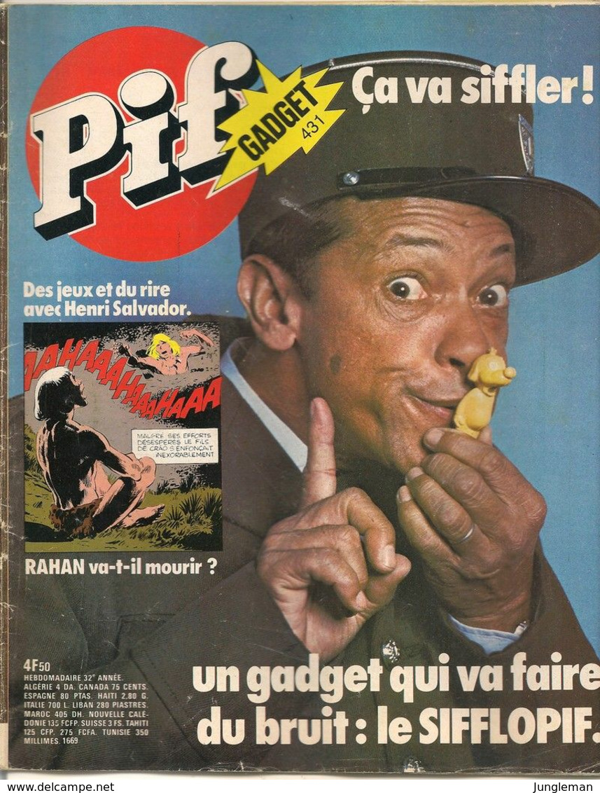 Pif Gadget N° 431 De Juin 1977 - Avec Léo, Pifou, Dicentim, Rahan, Eurêka, Hercule, Minium. Revue En BE - Pif & Hercule