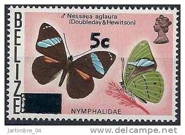 1977 BELIZE 374**  Papillon Surchargé - Belize (1973-...)