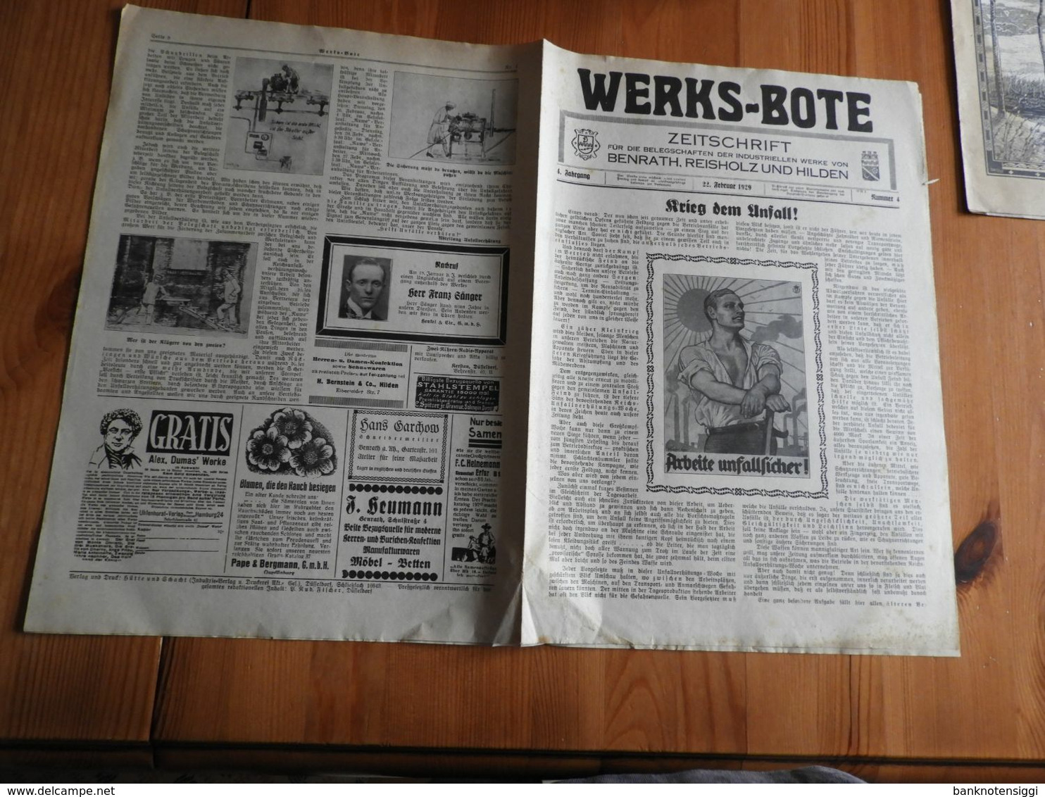 Zeitschrift "Werks-Bote 1929" Benrath , Reisholz Und Hilden. - Hobby & Verzamelen