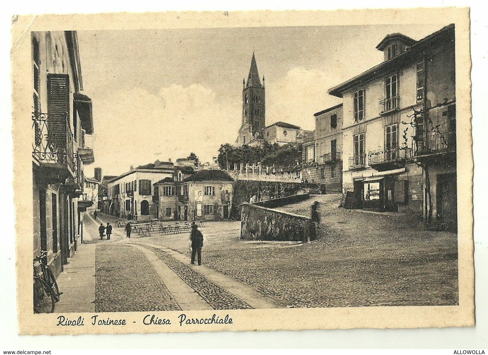 9014 " RIVOLI TORINESE-CHIESA PARROCCHIALE " ANIMATA - CARTOLINA POSTALE ORIGINALE NON SPEDITA - Rivoli