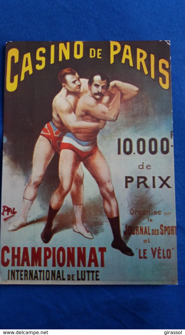 CPM CPSM S8 NUGERON SPORTS 1900 LUTTE CASINO DE PARIS HOMMES TORSE NU - Wrestling