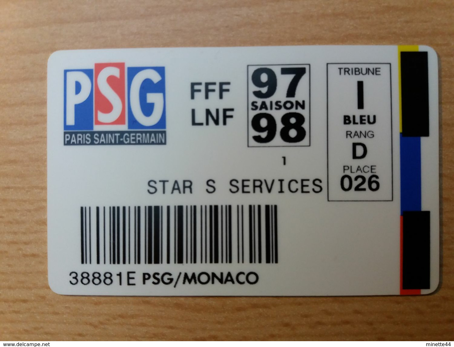 FRANCE MATCH PARIS MONACO PSG 1998 FOOTBALL  SOCCER  FUSSBALL  CALCIO  FOOT - Other & Unclassified