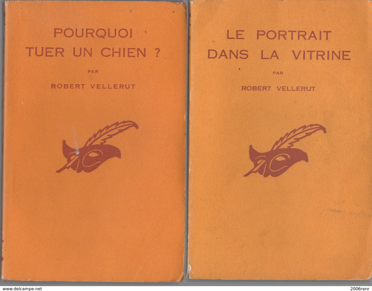 VELLERUT (Pseudo De Robert SABATIER) Pourquoi Tuer Un Chien/Portrait Dans La Vitrine/Piste En Zigzag.Voir Commentaires - Club Des Masques