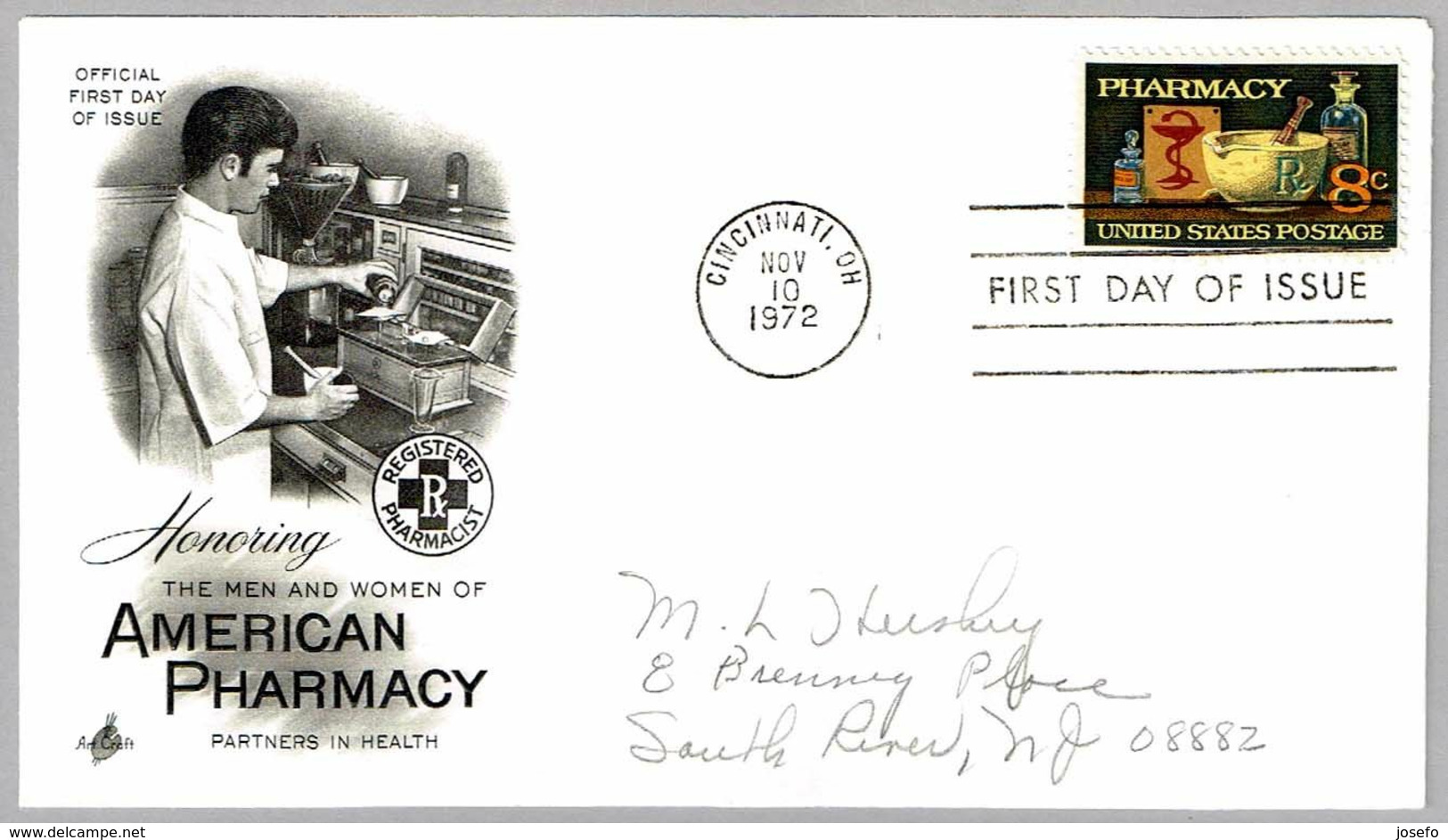 FARMACIA - PHARMACY. FDC Cincinnati OH 1972 - Pharmacy