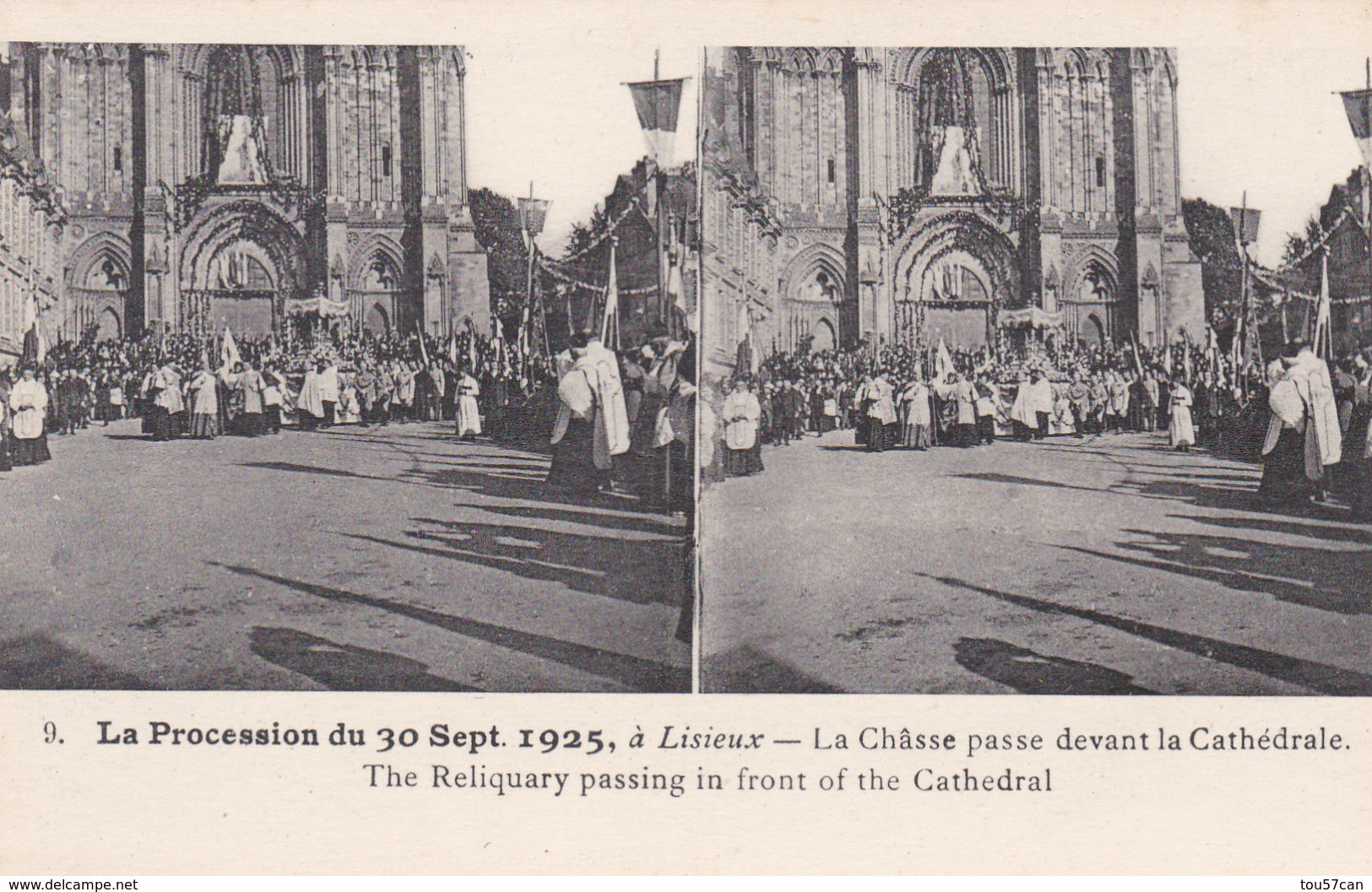 LISIEUX - CALVADOS - (14) - BON LOT 19 CPA STÉRÉO ANIMÉES - LA PROCESSION DU 30 SEPTEMBRE 1925.