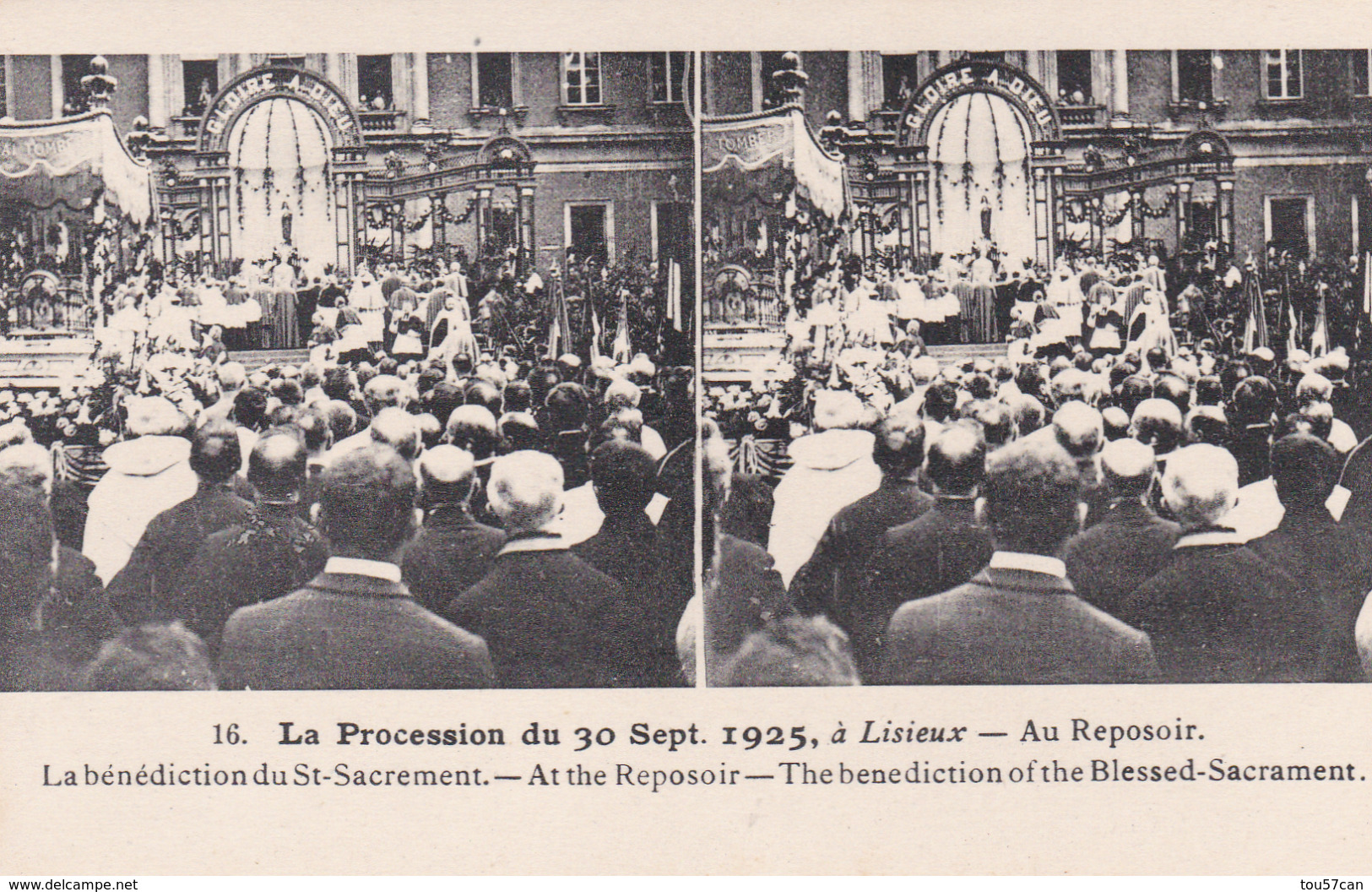 LISIEUX - CALVADOS - (14) - BON LOT 19 CPA STÉRÉO ANIMÉES - LA PROCESSION DU 30 SEPTEMBRE 1925.