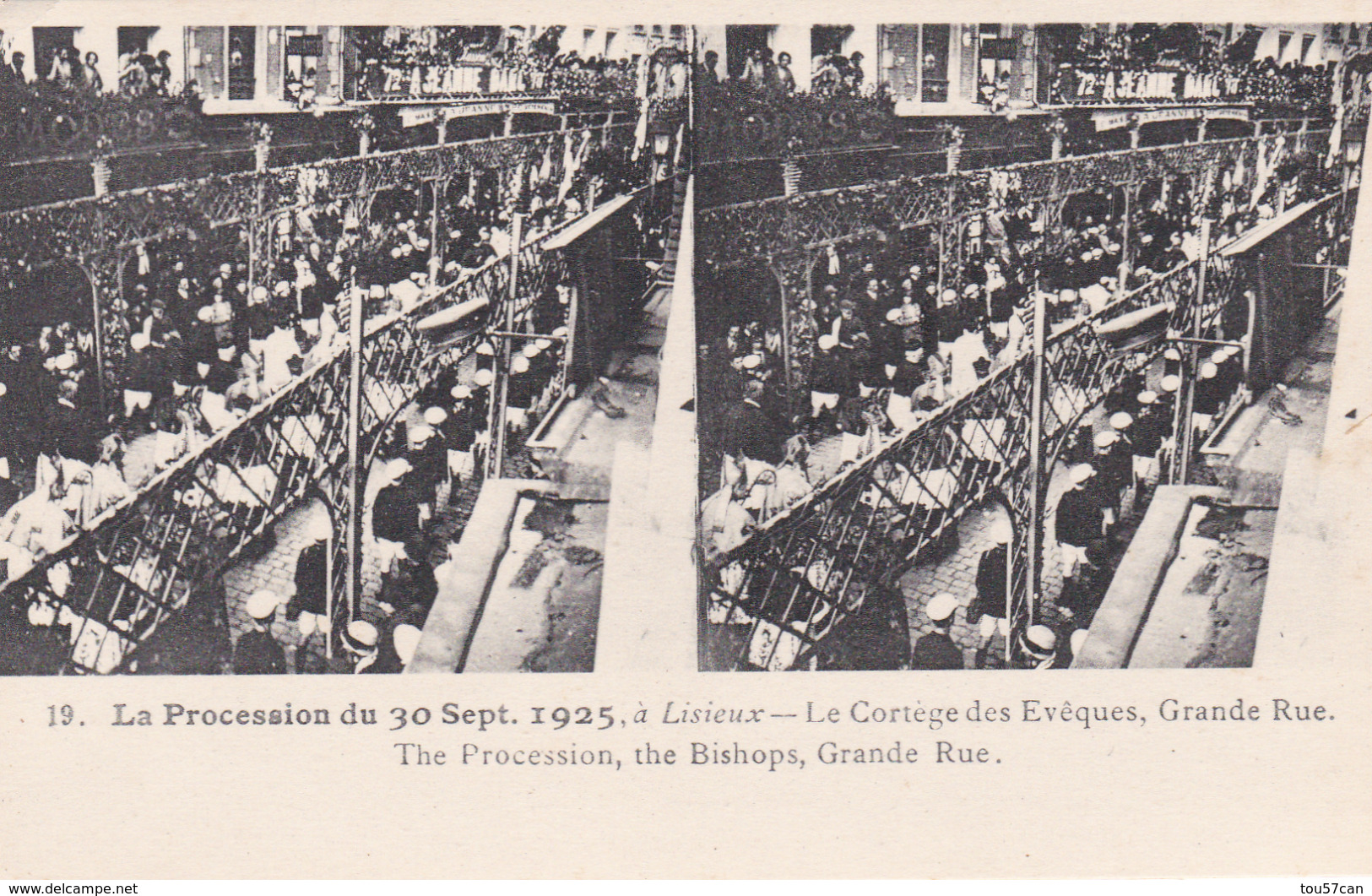 LISIEUX - CALVADOS - (14) - BON LOT 19 CPA STÉRÉO ANIMÉES - LA PROCESSION DU 30 SEPTEMBRE 1925.