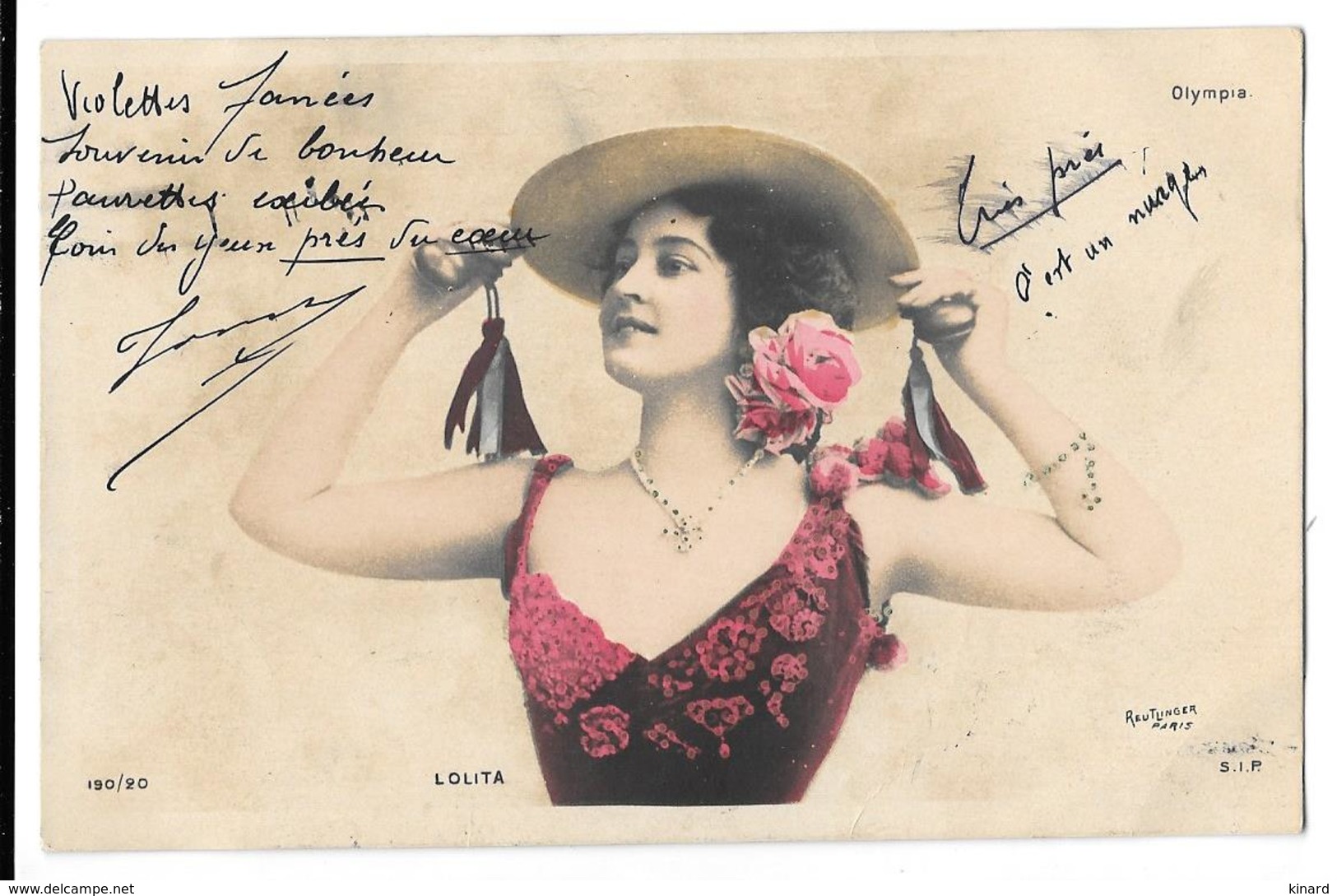 CPA...  . ARTISTIQUE  ...... FEMMES  ..  ON L'APPELLE LOLITA.... OLYMPIA ..REUTLINGER. BE ..VOIR SCAN...1904... - Mujeres