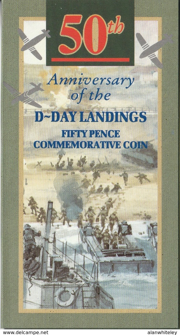 GREAT BRITAIN 1994 GBP0.50 D-Day 50th Anniversary: Single Coin (in Pack) BRILLIANT UNCIRCULATED - 50 Pence