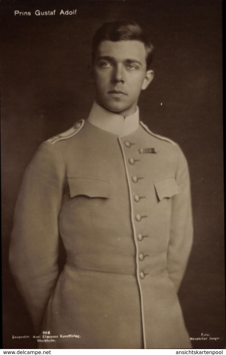 Cp Adel Schweden, Prins Gustaf Adolf, Uniform - Familias Reales