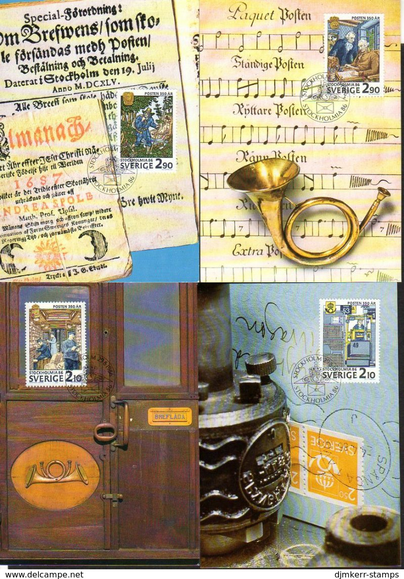 SWEDEN 1986 Stockholmia '86 (V) Set Of Four Maxicards  MICHEL 1399-1402 - Maximum Cards & Covers