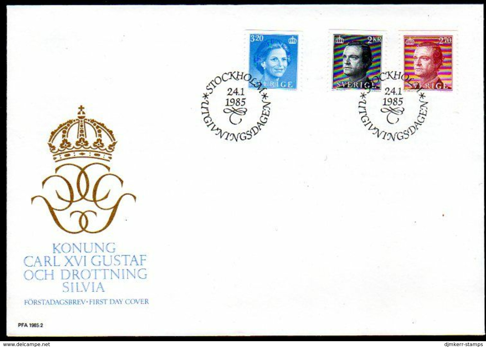 SWEDEN 1985 Definitive: King And Queen FDC. Michel 1319-21 - FDC