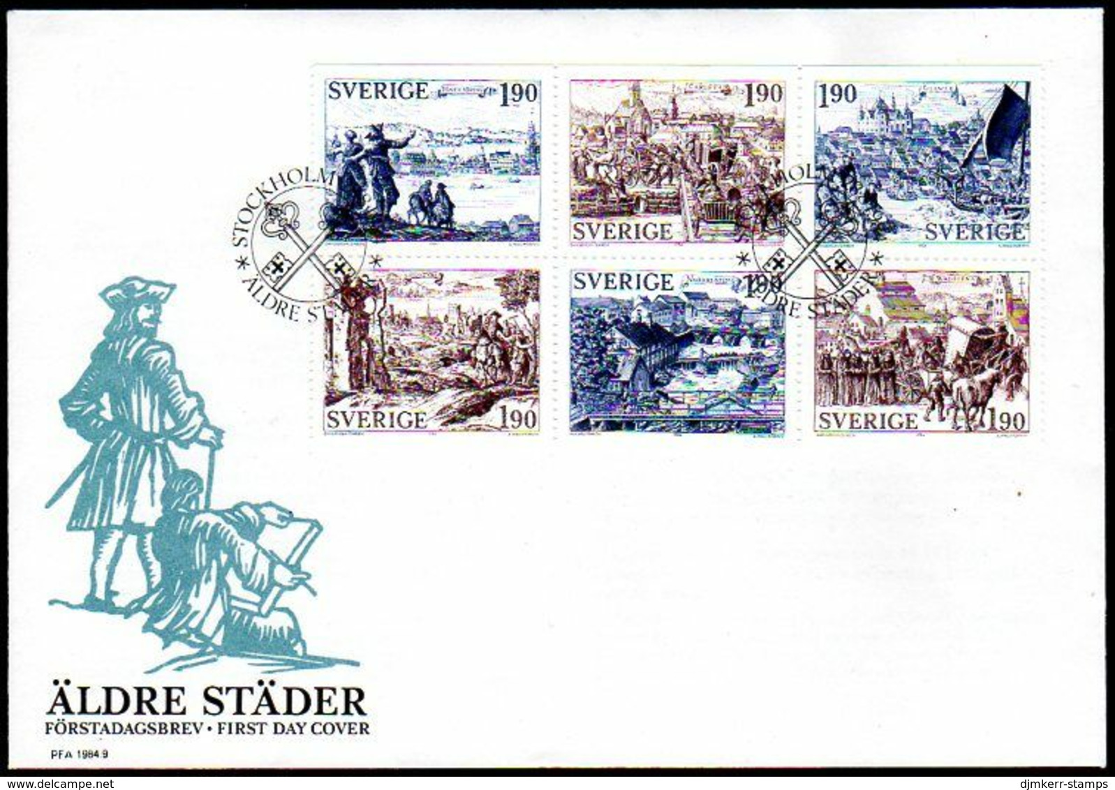 SWEDEN 1984 Old Town Views FDC. Michel 1292-97 - FDC