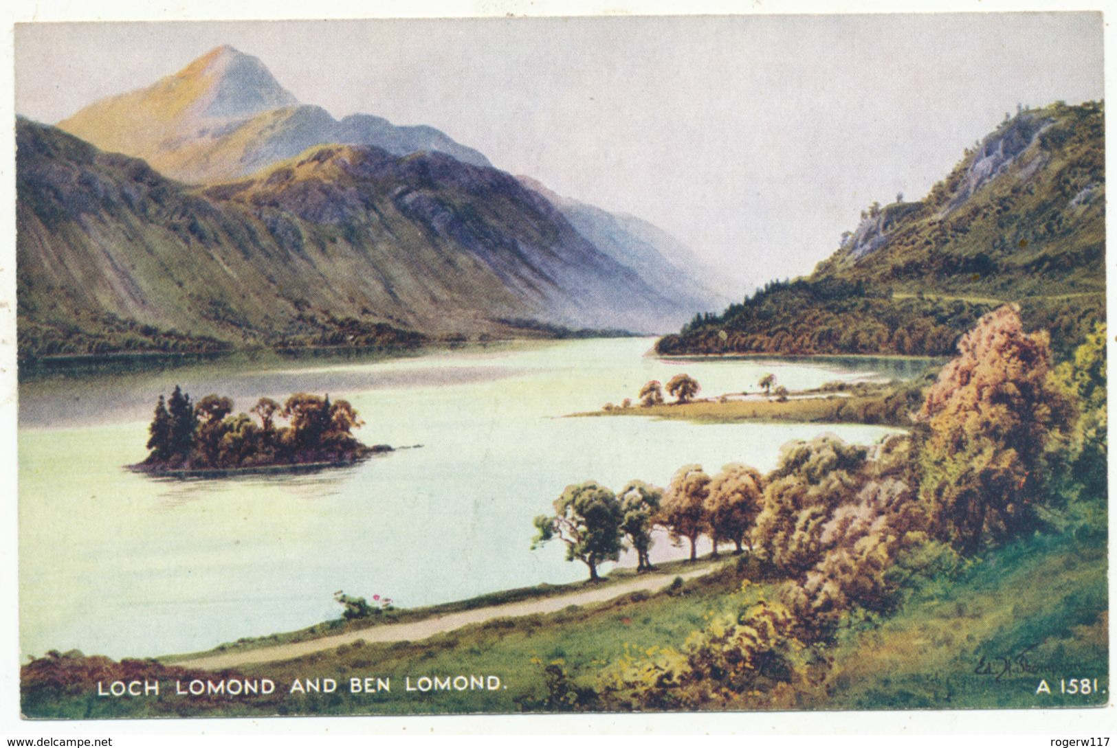 Loch Lomond And Ben Lomond, Edward H. Thompson Artist Signed Postcard - Dunbartonshire