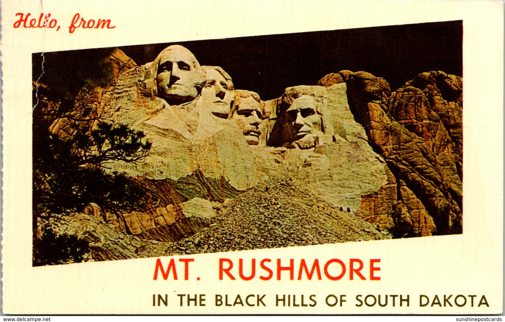 South Dakota Black Hills Hello From Mount Rushmore 1975 - Mount Rushmore