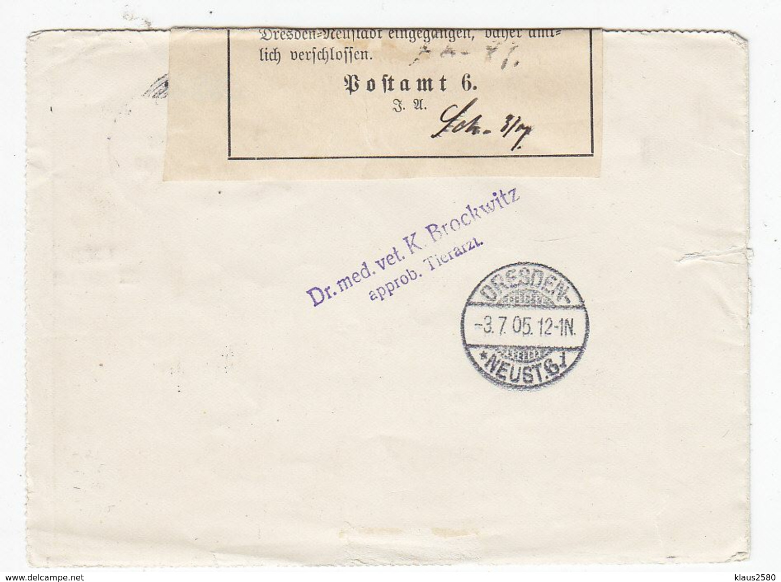 Neuseeland 1905 Brief Mit MIF+Postverschluss Nach Dresden - Cartas & Documentos