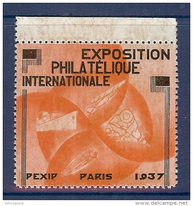 VIGNETTE EXPO PEXIP 1937 EN ORANGE ** - Philatelic Fairs