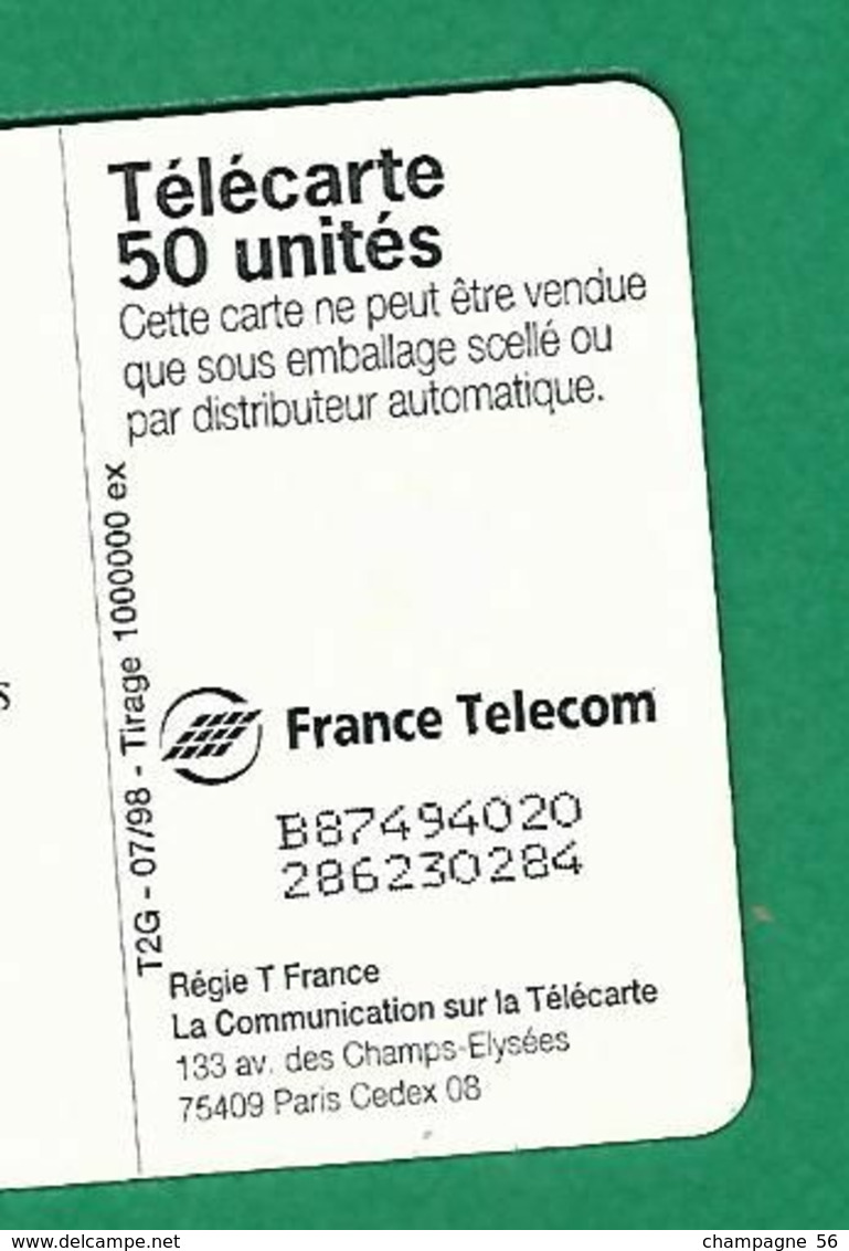 VARIÉTÉS FRANCE 98 F778C / 07/98 GEM2 + 1A  LA VACHE 98 50 UNITES UTILISÉE - Errors And Oddities
