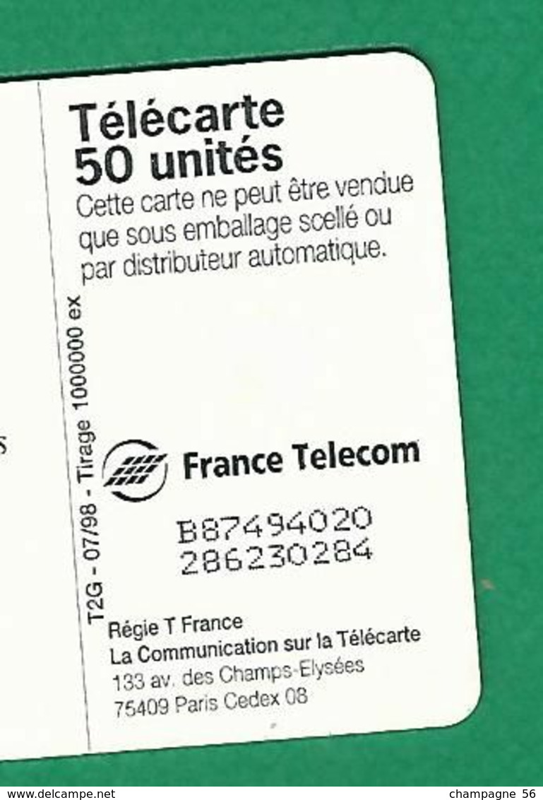 VARIÉTÉS FRANCE 98 F778C / 07/98 GEM2 + 1A  LA VACHE 98 50 UNITES UTILISÉE - Fehldrucke