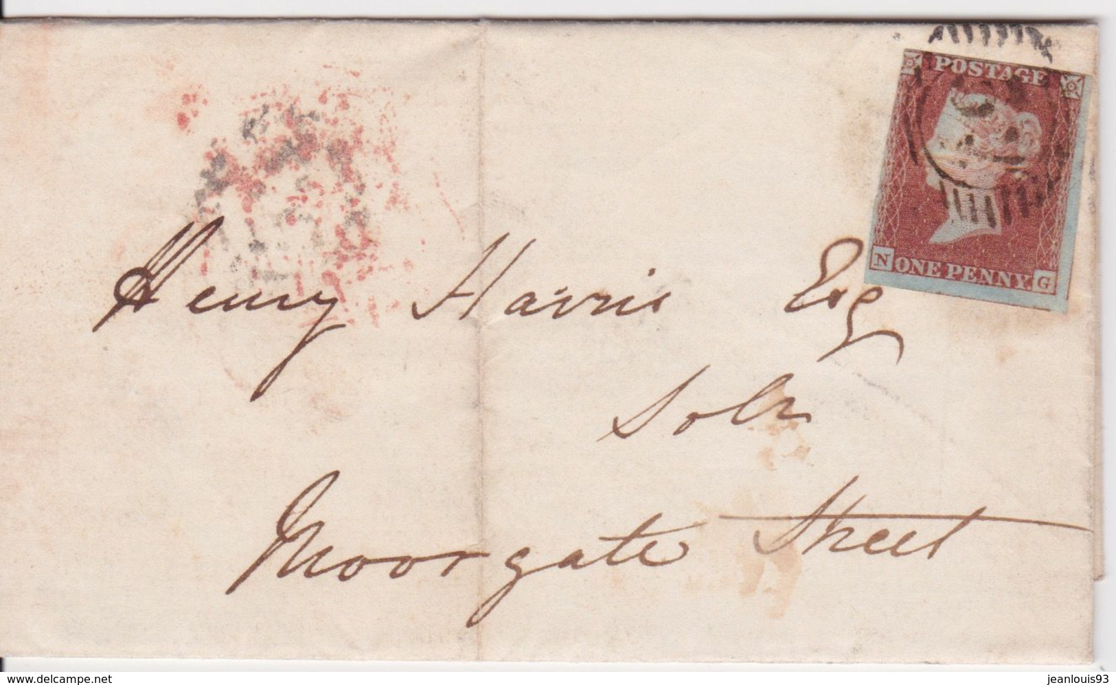 GRANDE BRETAGNE - 3 SUR LETTRE 1851 - Cartas & Documentos