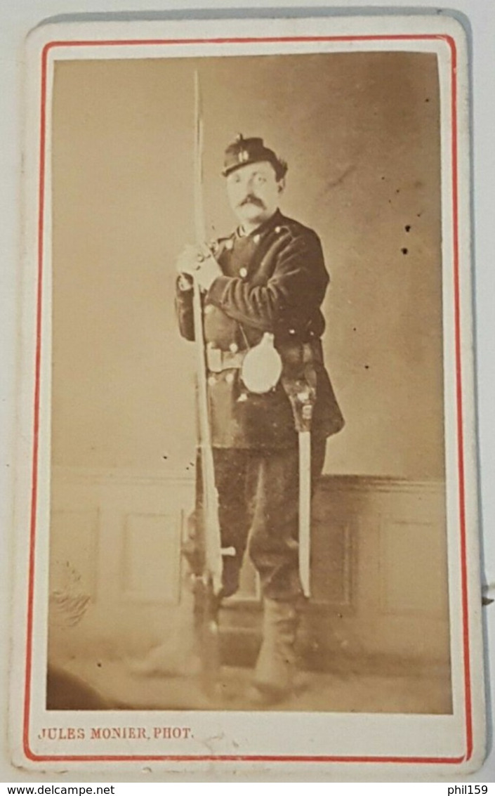 Carte De Visite Jules Monier, Foix, Militaire En Uniforme, Vers 1870 - Alte (vor 1900)