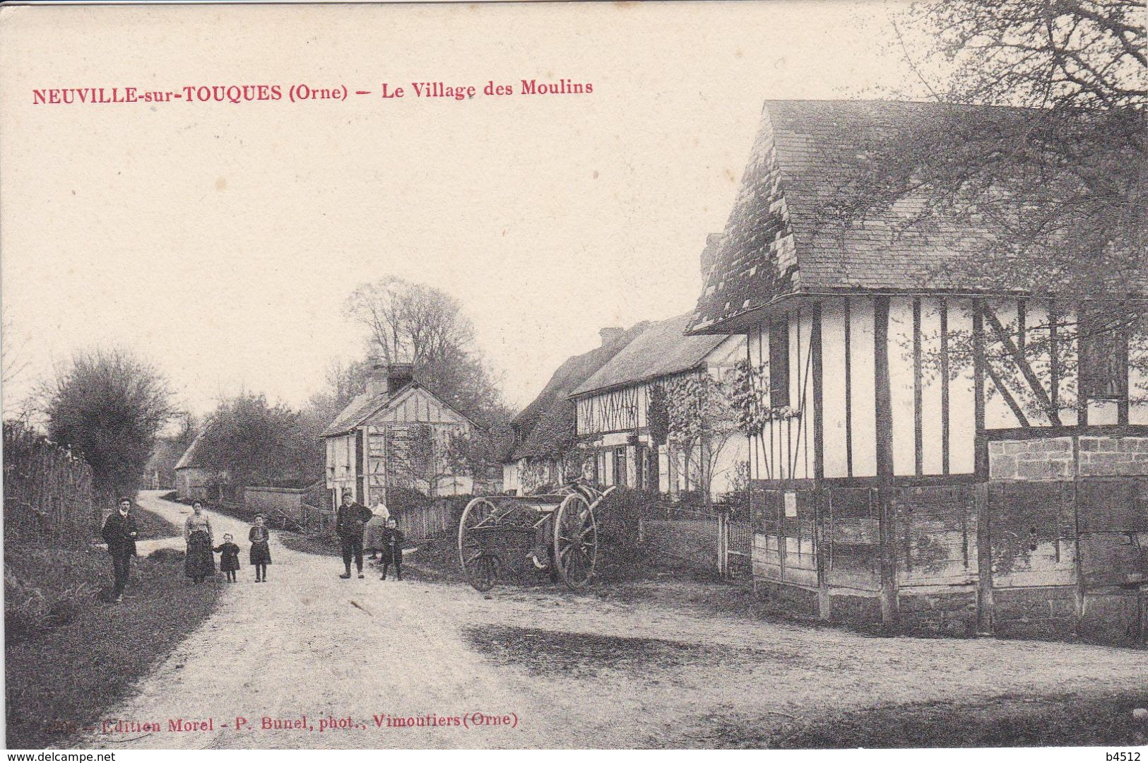 61 NEUVILLE Sur TOUCQUES Le Village Des Moulins ,attelage Avec Charette ,enfants Dans La Rue - Other & Unclassified