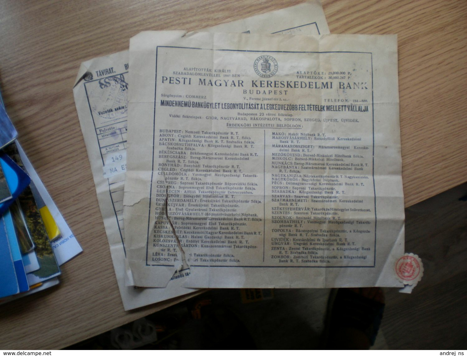 Telegram Tavirat Budapest  To Ujvidek Novi Sad 1944 WW2 - Telegraaf