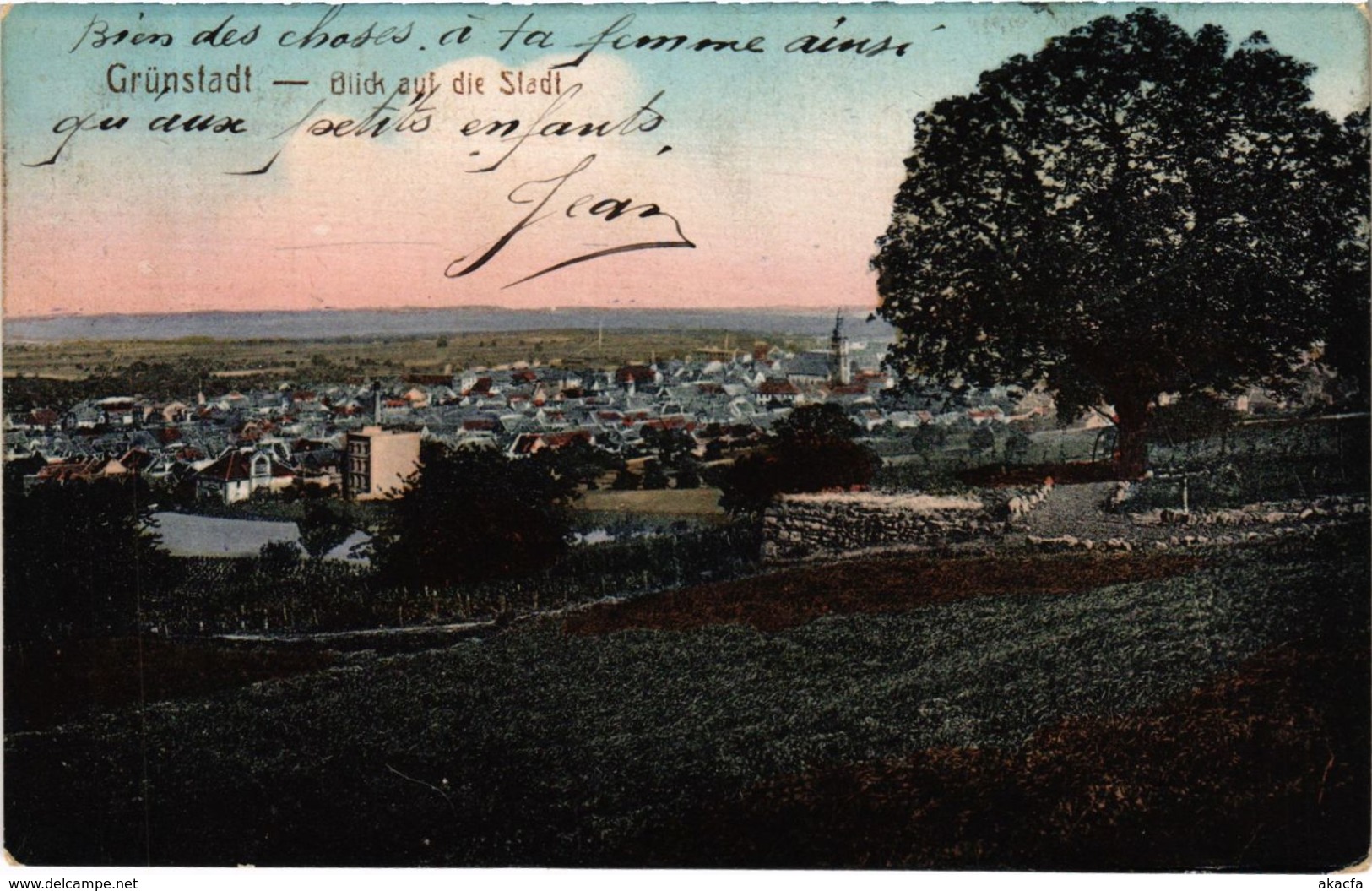 CPA AK Grunstadt Blick Auf Die Stadt GERMANY (921974) - Gruenstadt