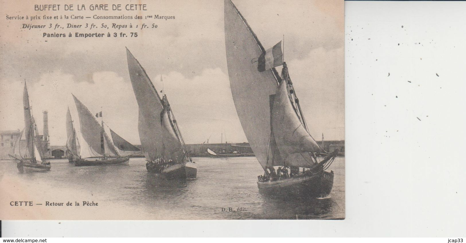 34 CETTE  -  Retour De La Pèche  -  PUB BUFFET DE LA GARE DE CETTE  - - Sete (Cette)