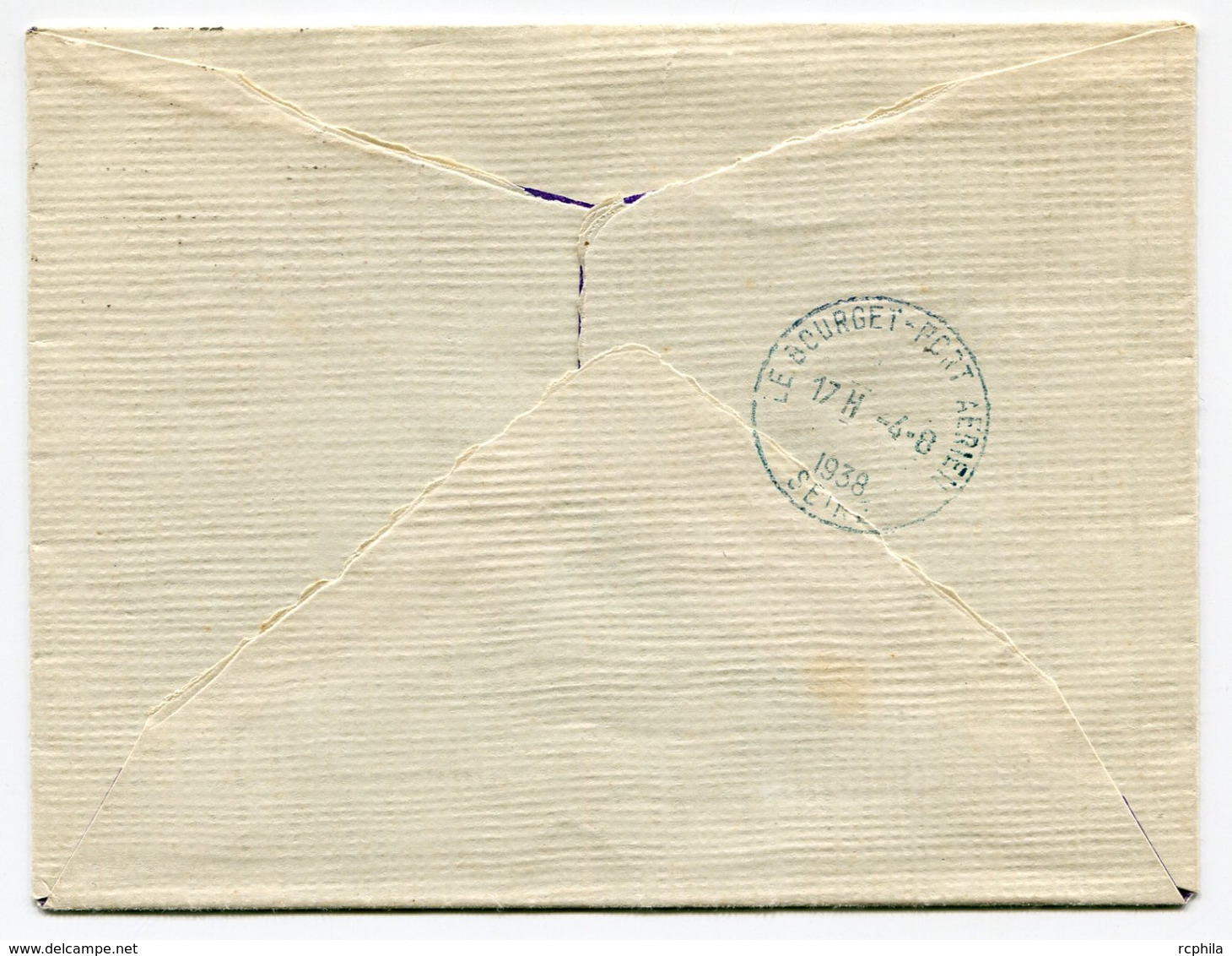 RC 18403 FRANCE 1938 CACHET ENCADRÉ SAINT ETIENNE AVION POUR LE BOURGET POUR VANIER CHEF PILOTE AIR BLEU TB - 1960-.... Covers & Documents