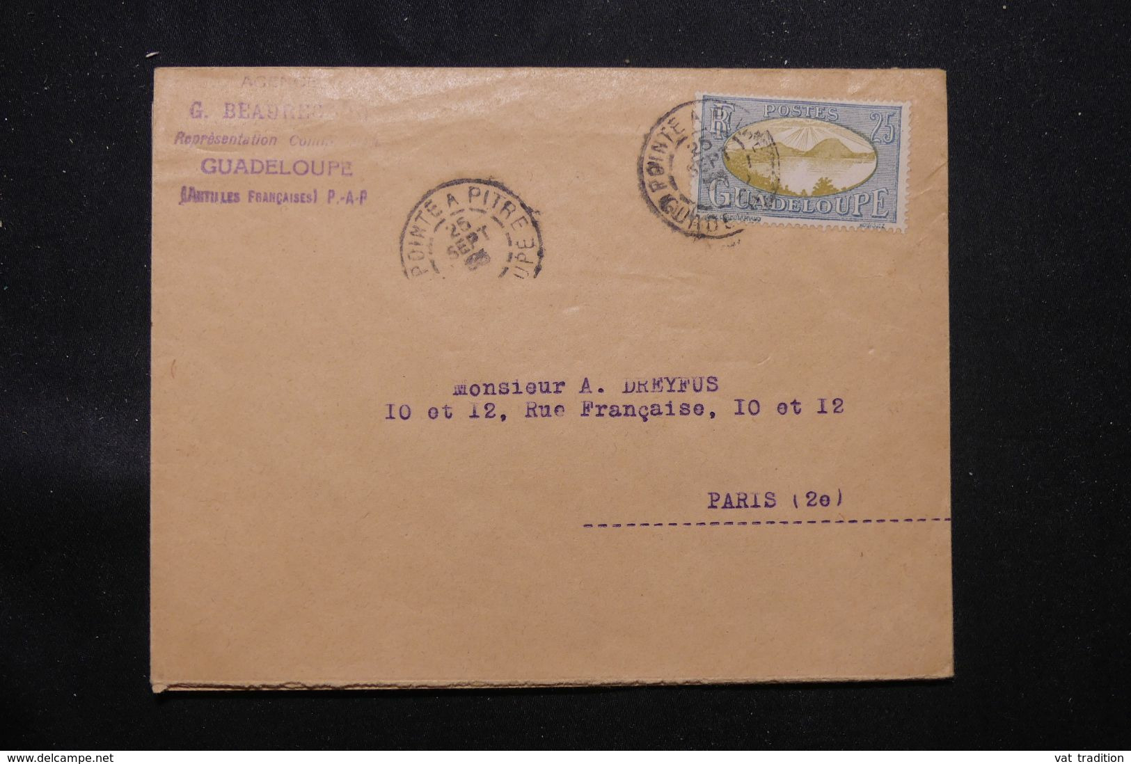 GUADELOUPE - Enveloppe Commerciale De Pointe à Pitre Pour La France En 1935  - L 69717 - Covers & Documents