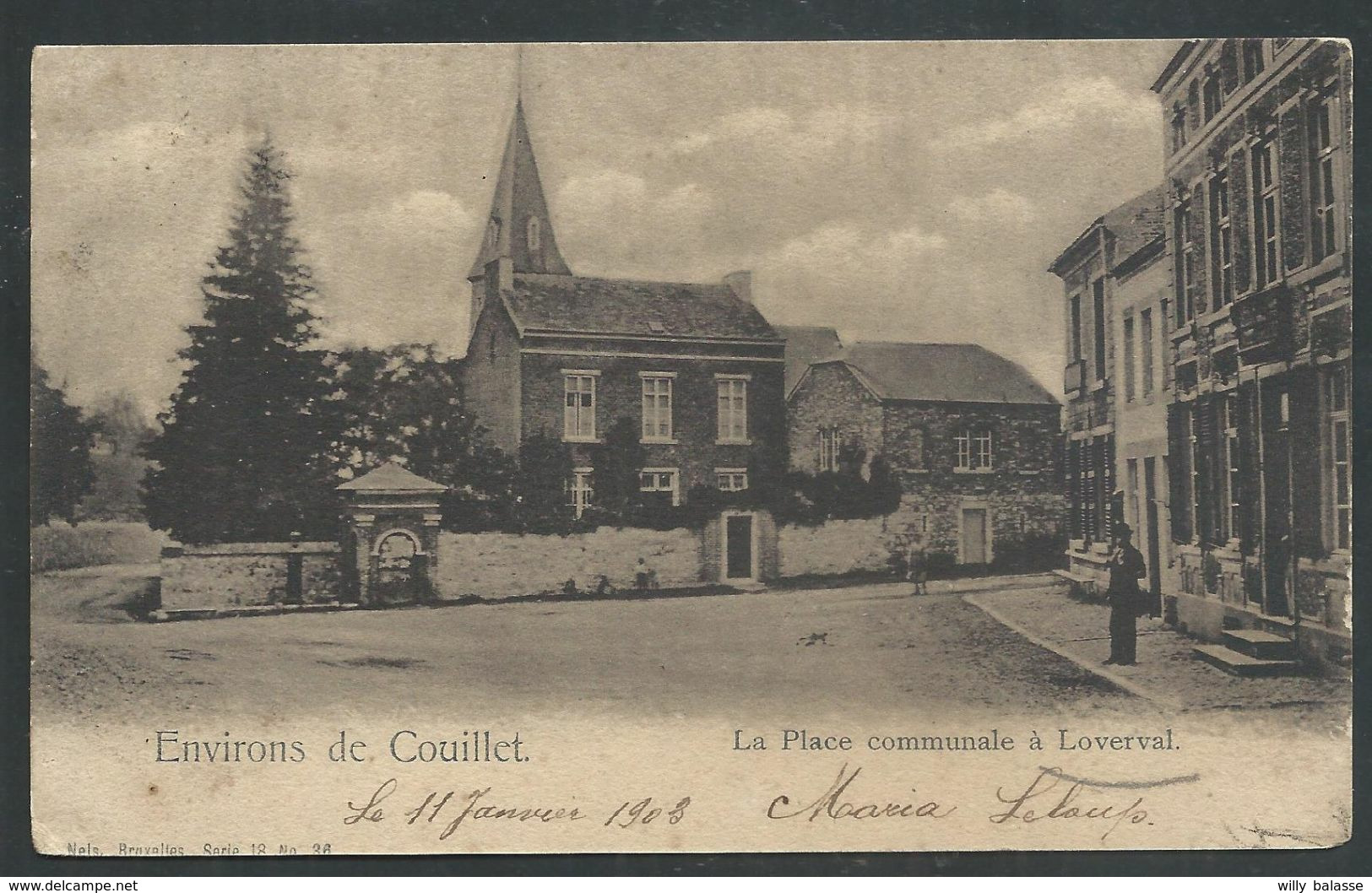 +++ CPA - Environs De Couillet - La Place Communale à LOVERVAL - Nels Série 18 N° 36  // - Gerpinnes