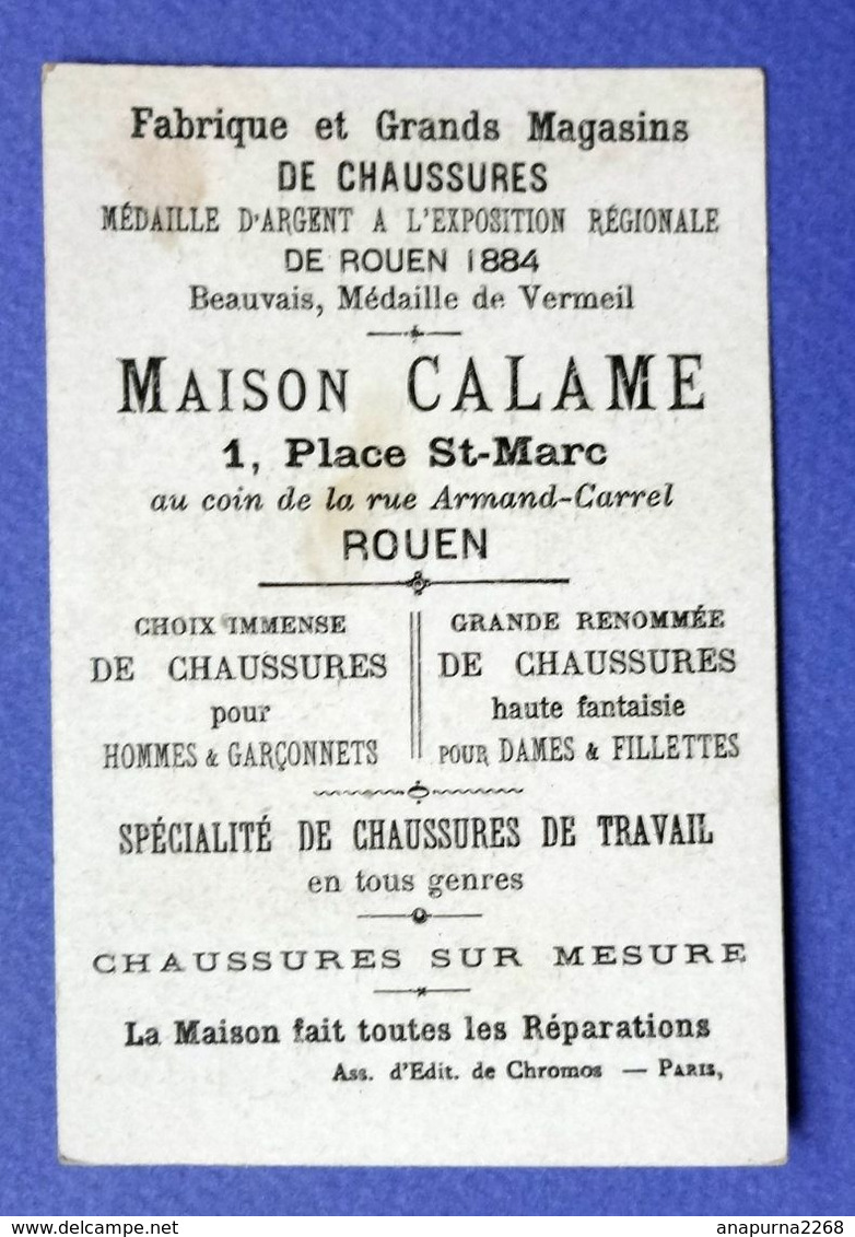 CHROMO DORÉE...MAISON CALAME /ROUEN.....DOMESTIQUE....PLUMEAU..BOUTEILLE DE.VIN...C'EST PAS TOUJOURS LES MÊMES - Sonstige & Ohne Zuordnung