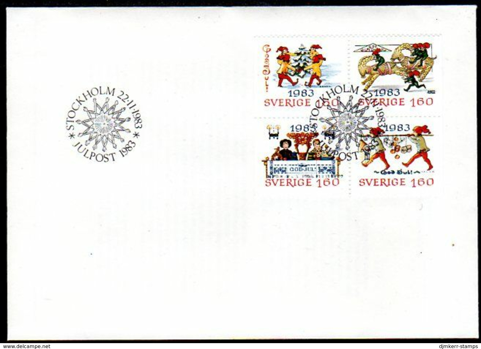 SWEDEN 1983 Christmas FDC. Michel 1258-61 - FDC