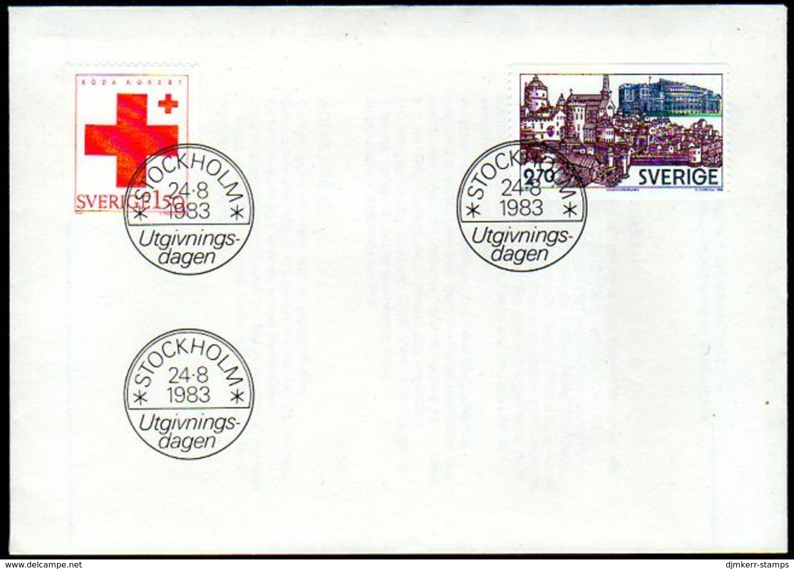 SWEDEN 1983  Parliament Building And Red Cross FDC. Michel 1251-52 - FDC
