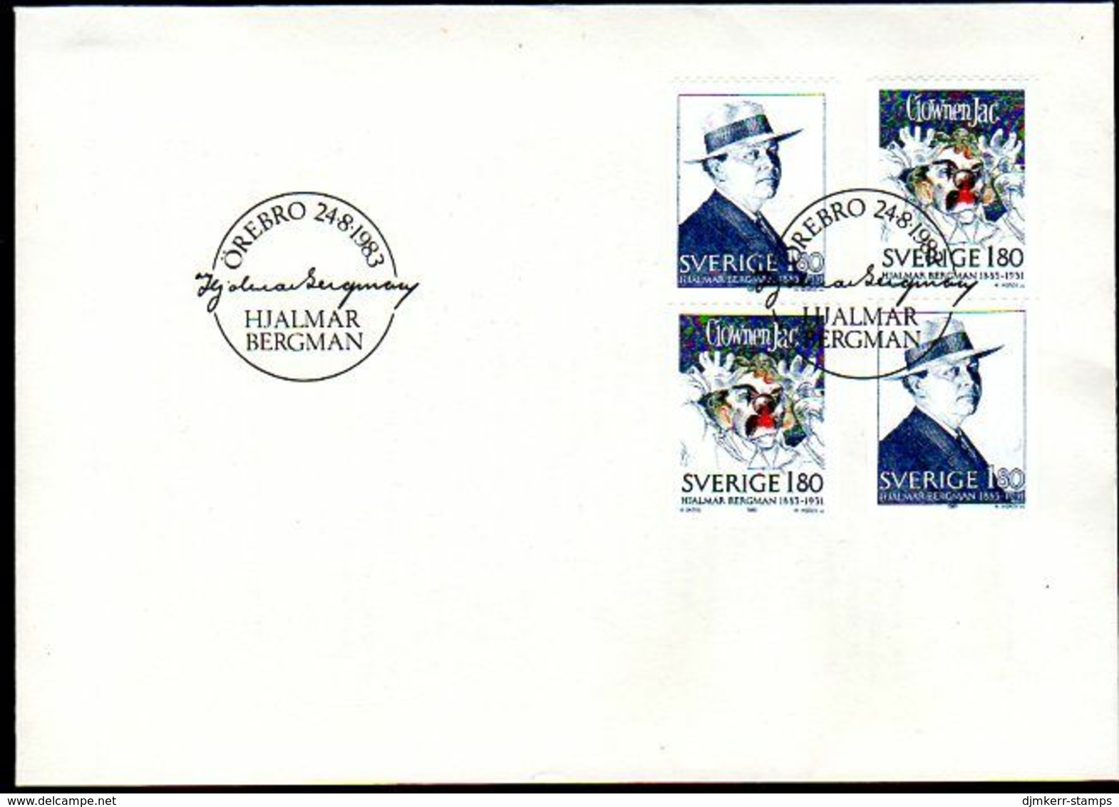 SWEDEN 1983 Bergman Centenary FDC. Michel 1249-50 - FDC