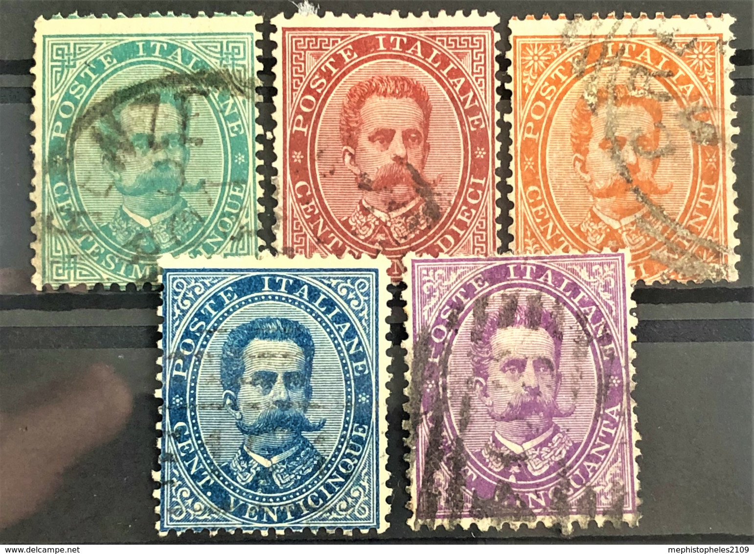 ITALY / ITALIA 1879 - Canceled - Sc# 45, 46, 47, 48, 50 - Usados