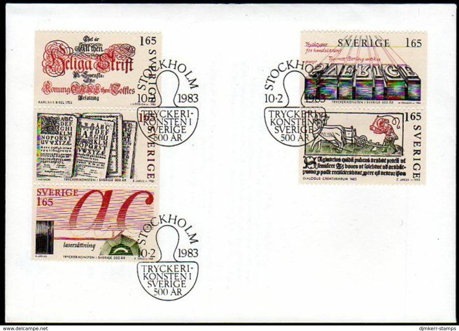 SWEDEN 1983 500th Anniversary Of Printing Works FDC. Michel 1225-29 - FDC