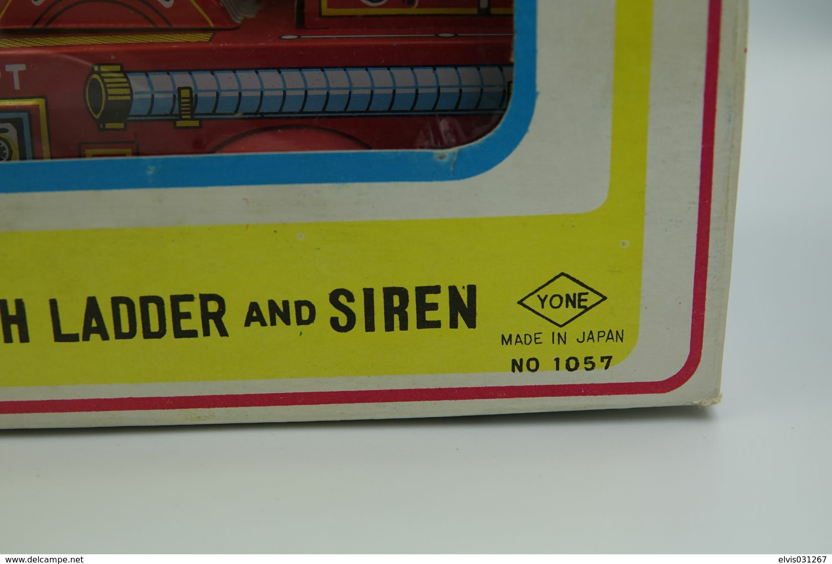 Vintage TIN TOY CAR : Mark YONE With BOX - Fire Engine Truck 1057 - 22cm - Japan - 1960's - Friction Powered - Collectors & Unusuals - All Brands