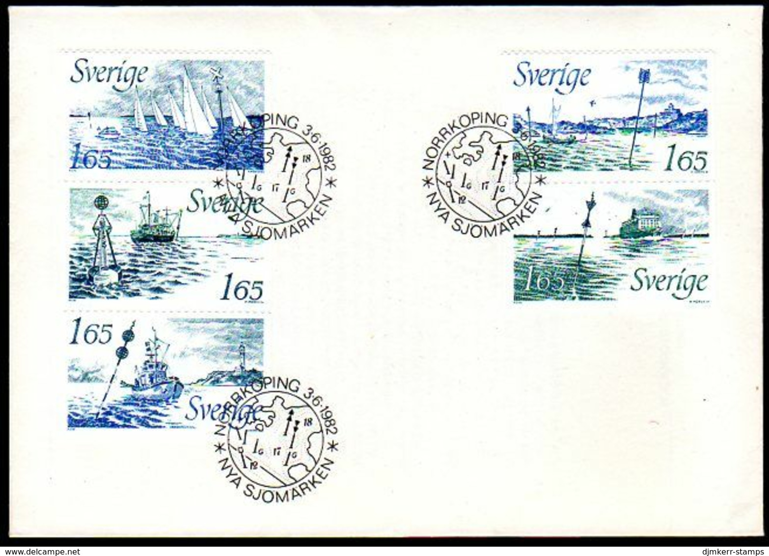 SWEDEN 1982 International Buoyage System FDC. Michel 1196-1200 - FDC