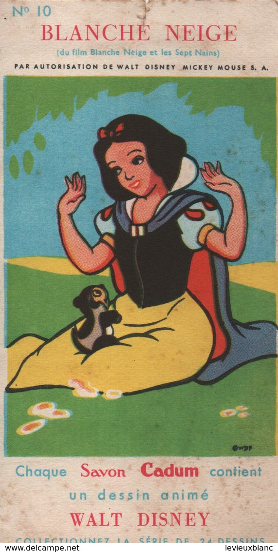 Image Cadeau De Savon / Savon CADUM /Walt Disney/BLANCHE NEIGE/ Vers 1950-1955     PARF209 - Autres & Non Classés