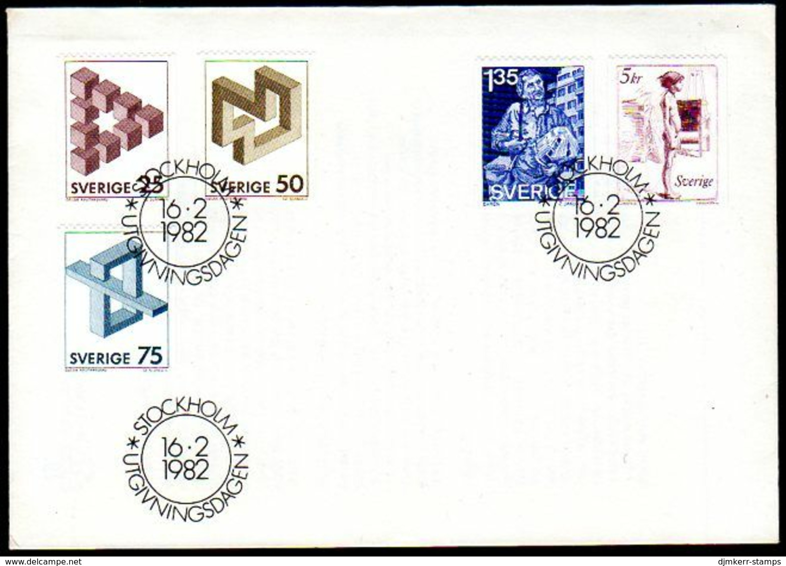 SWEDEN 1982 Definitive Stamps: Various Topics  FDC. Michel 1182-86 - FDC