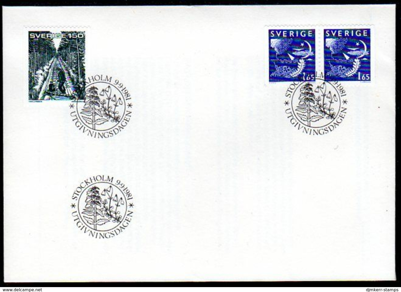 SWEDEN 1981 Definitive Stamps: Night & Day, Art FDC. Michel 1158-59 - FDC