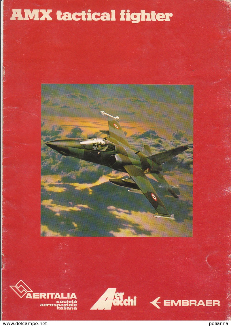 C2222 - Brochure Illustrata AVIAZIONE - AEREO AMX TACTICAL FIGHTER AERITALIA - SOCIETA' AEROSPAZIALE ITALIANA - Publicités