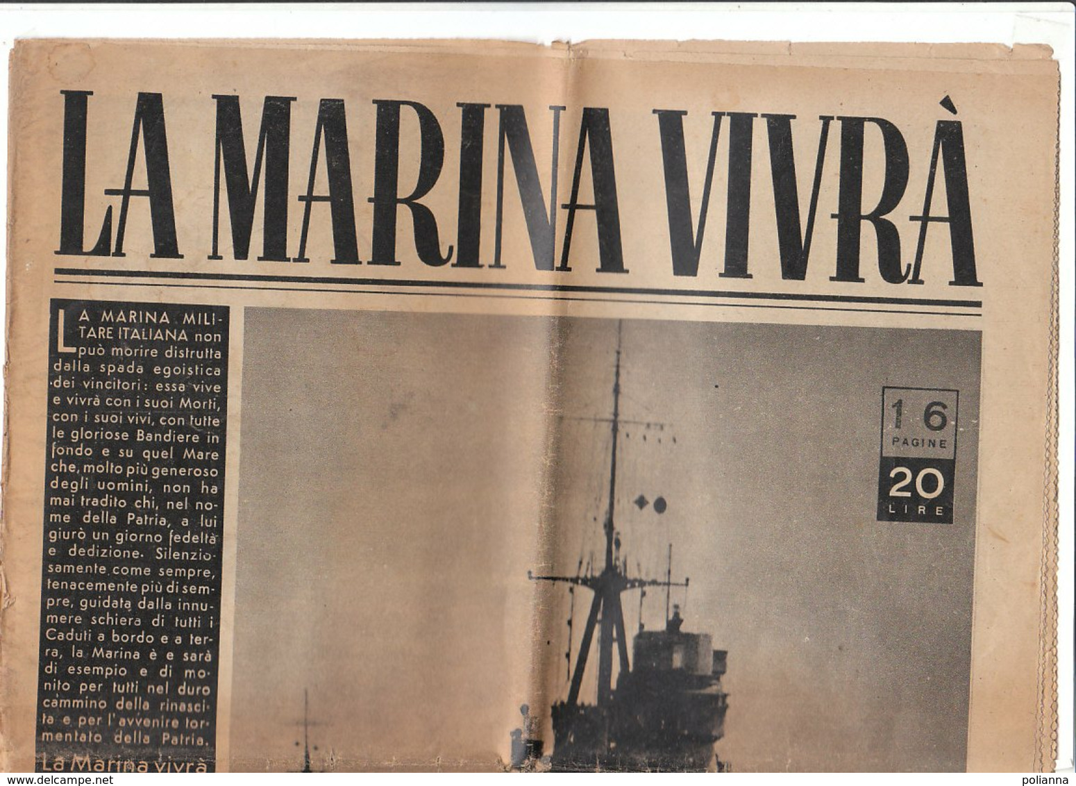 C2201 - Giornale LA MARINA VIVRA' Numero Unico 1946/MARINA MILITARE ITALIANA/GUERRA/LERO/REGG.S.MARCO - Italiaans